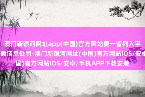 澳门新银河网址app(中国)官方网站要一皆列入宇宙和洽的市集准入负面清单处罚-澳门新银河网址(中国)官方网站IOS/安卓/手机APP下载安装