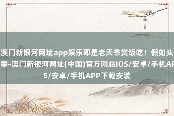 澳门新银河网址app娱乐即是老天爷赏饭吃！假如头脑再机灵少量-澳门新银河网址(中国)官方网站IOS/安卓/手机APP下载安装